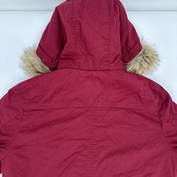 GAP Red Womens Size S Coat with Hood Inside Sherpa Line - Picture 12 of 12
